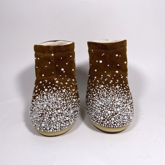 MATTIAS GOLLING x MOON BOOT Cognac Suede 'Flakes' Icon Booties - Picture 1 of 15
